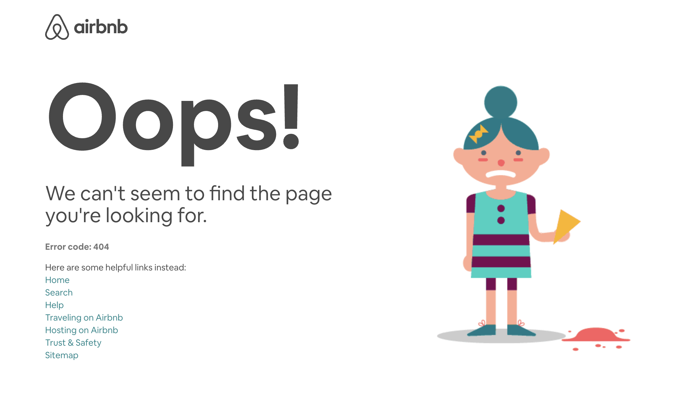 Airbnb 404 page