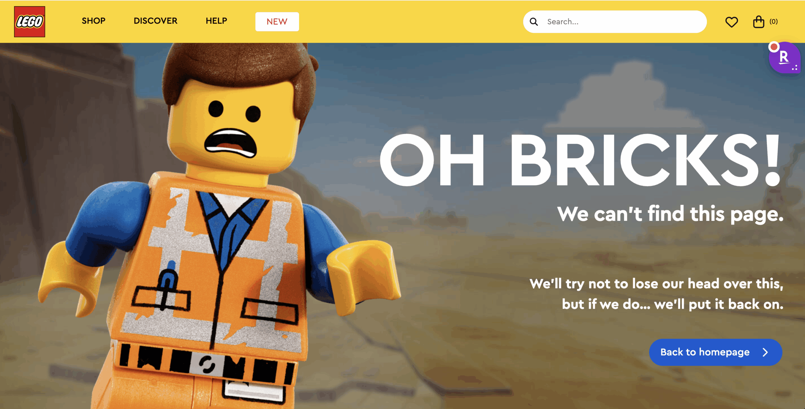 Lego 404 page