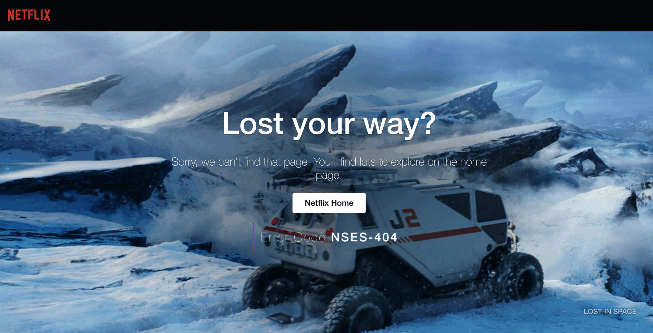 Netflix 404 page