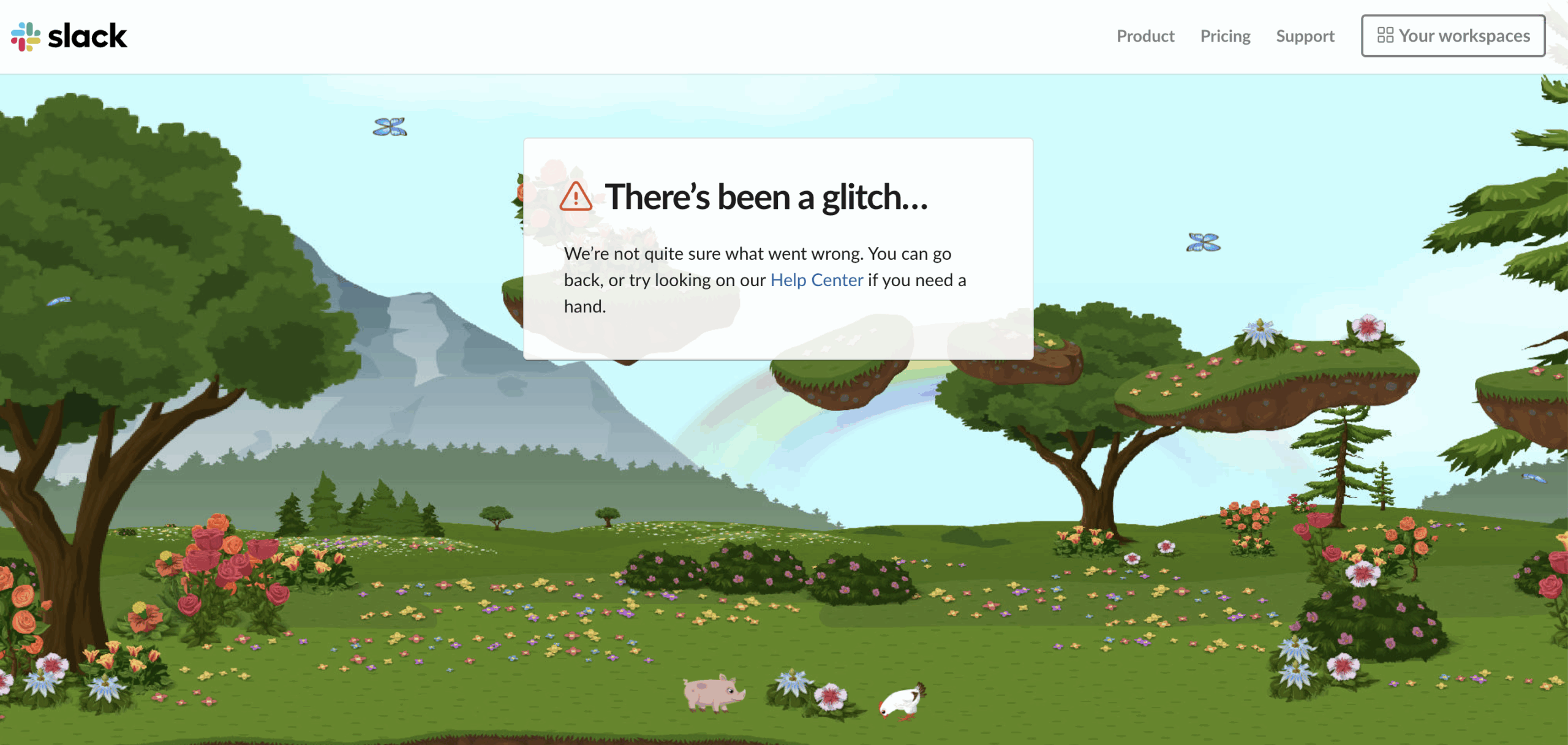 Slack 404 page